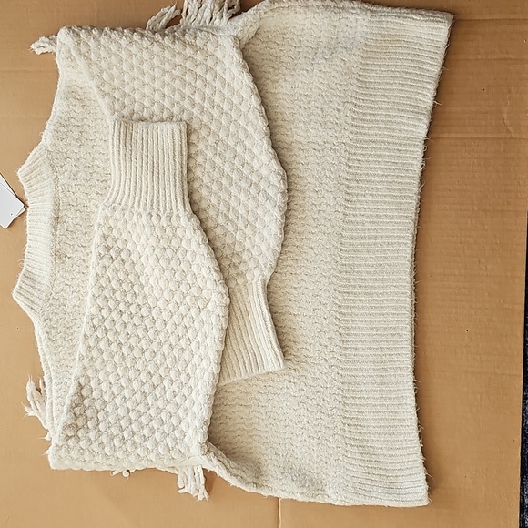 Treasure & Bond Mixed Stitch Fringe Chunky Sweater 1X Ivory Dove New - Picture 14 of 15